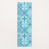 青華美色と白のタイル ヨガマット (正面)