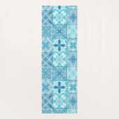 青華美色と白のタイル ヨガマット (裏面)