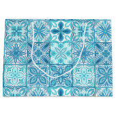 青華美色と白のタイル ラージペーパーバッグ (正面)