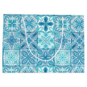 青華美色と白のタイル ラージペーパーバッグ (裏面)