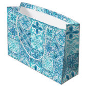 青華美色と白のタイル ラージペーパーバッグ (裏面アングル)