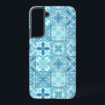 青華美色と白のタイル SAMSUNG GALAXY S22 ケース<br><div class="desc">手色彩の鮮やか様な華美タイルとフローラ要素</div>