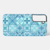 青華美色と白のタイル SAMSUNG GALAXYケース (裏面横)