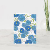 青華美色の花と離れ緑の花の母の日 カード (裏面)