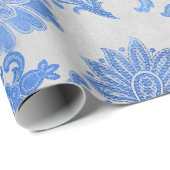 青華美色の花(白) ラッピングペーパー (ロールコーナー)