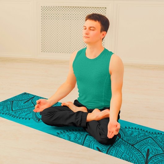 青華美黒マンダラパターン ヨガマット