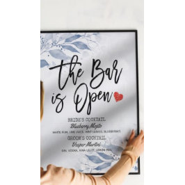 青葉のウェディング　バーはオープン　ドリンクメニュー ポスター