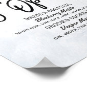 青葉のウェディング バーはオープン ドリンクメニュー ポスター (角)