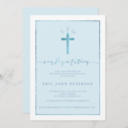 青葉クロスボーエレガントイ·モノグラム確認 招待状 (正面/裏面)