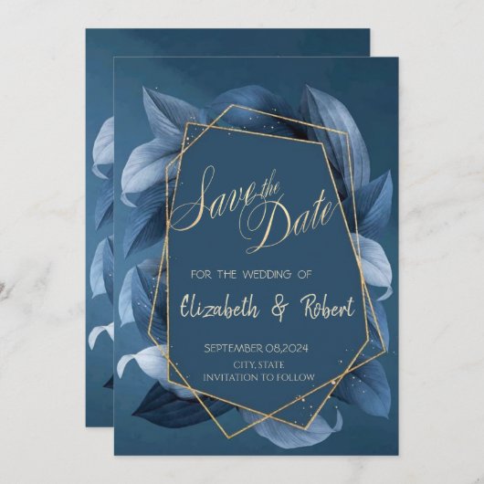 青葉ゴールドフレーム Save The Date セーブザデート (正面/裏面)