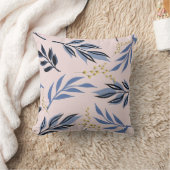 青葉抽象芸術及び黄花プリント クッション (ブランケット)