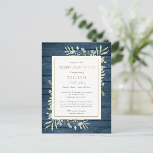 青葉素朴の生葬お祝い 案内ポストカード (スタンド正面)