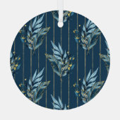 青葉色のシームレスな折り返し ガラスオーナメント (裏面)