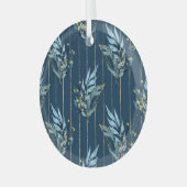 青葉色のシームレスな折り返し ガラスオーナメント (正面左)