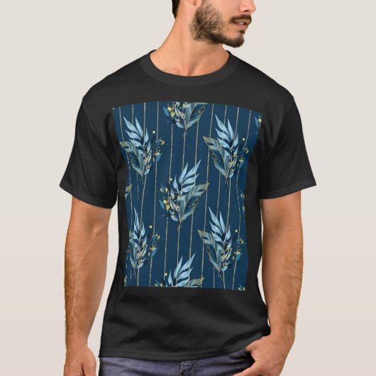 青葉色のシームレスな折り返し Tシャツ (正面)