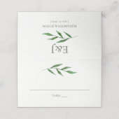 青葉色エレガントの水結婚色のプレイスカード プレイスカード (外部開封)