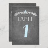 青葉色青 |バプティステーブル番号カード 招待状 (正面/裏面)