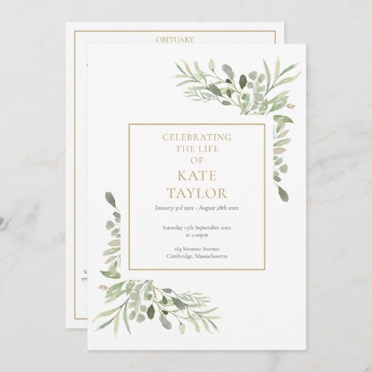 青葉葬祭制度 招待状 (正面/裏面)