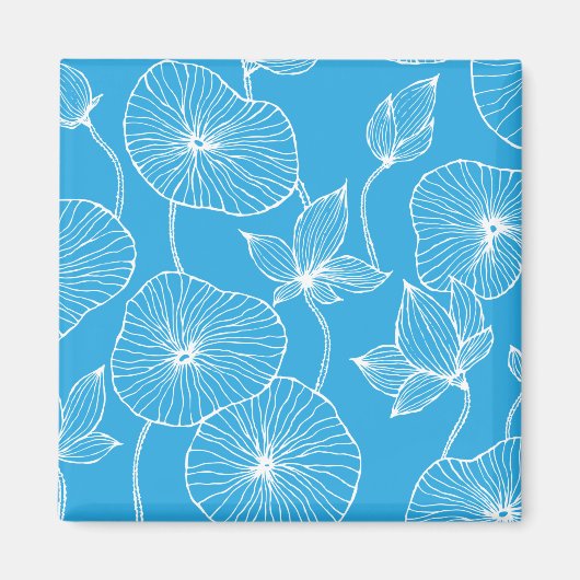 青葉蓮の花 マグネット (正面)