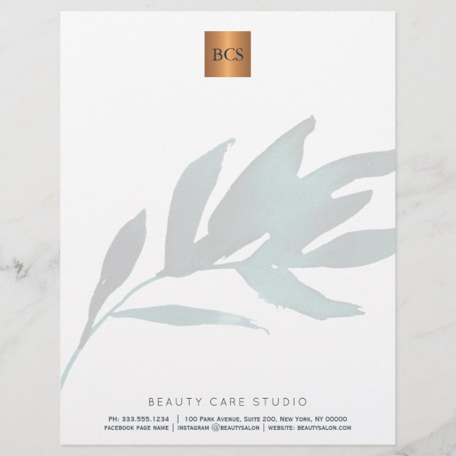 青葉金属金ゴールドモノグラムの銅 レターヘッド (正面)