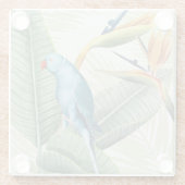 青葉鳥のヤシ ガラスコースター (裏面)