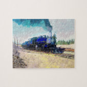 青蒸気機関車絵を描鉄道 ジグソーパズル (横)