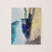 青蒸気機関車絵を描鉄道 ジグソーパズル (縦)