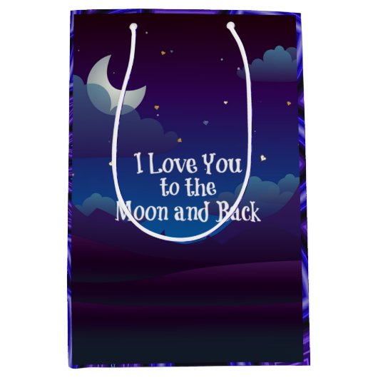 青藍の月と背中を愛 ミディアムペーパーバッグ (正面)