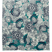 青藍 シャワーカーテン (正面)