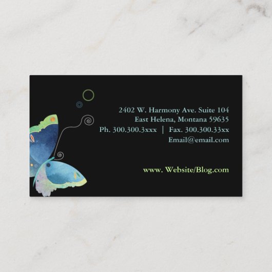 青蝶デザイナー 名刺 (裏面)