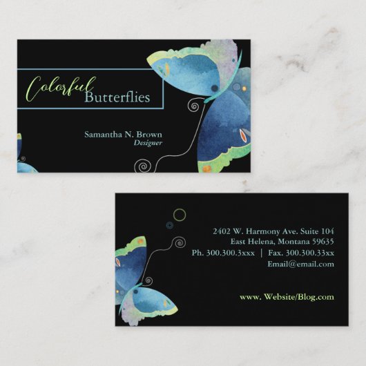 青蝶デザイナー 名刺 (正面/裏面)