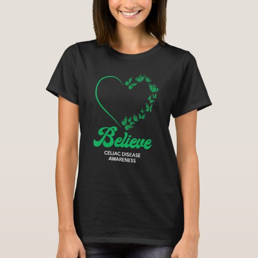 青蝶ハート信じセリアック病阿波 Tシャツ (正面)