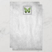 青蝶パーソナライズされた文具 便箋 (正面/裏面)