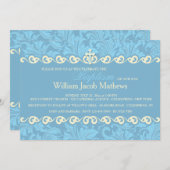 青装飾宗教招待状 招待状 (正面/裏面)