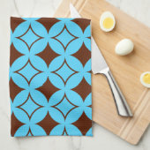 青褐色の七宝 キッチンタオル (四つ折り)