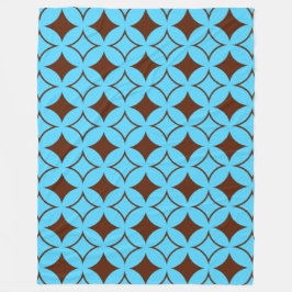 青褐色の七宝 フリースブランケット