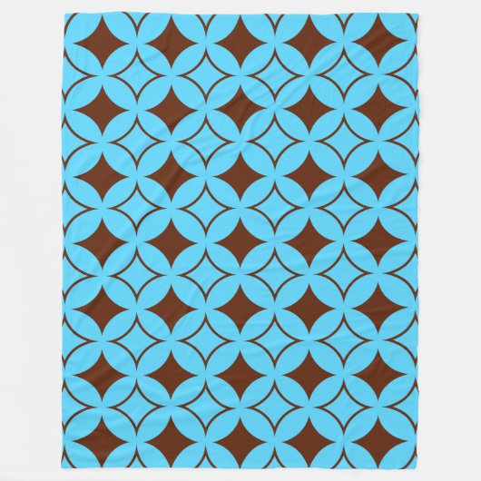 青褐色の七宝 フリースブランケット (正面)