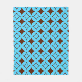 青褐色の七宝 フリースブランケット