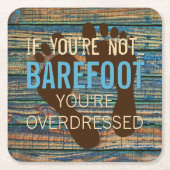 青褐色フェイク風化木板模様 スクエアペーパーコースター (正面)