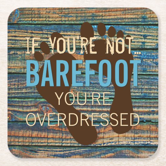 青褐色フェイク風化木板模様 スクエアペーパーコースター (正面)