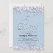 青象の男の子のグリッター 招待状 (正面)