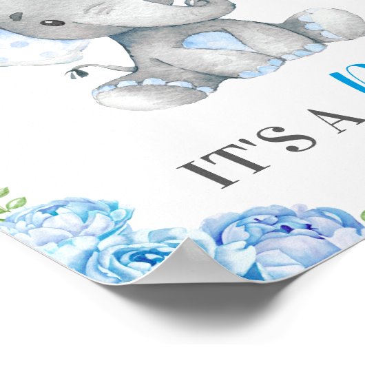 青象の男の子の男の赤ちゃん ポスター (角)