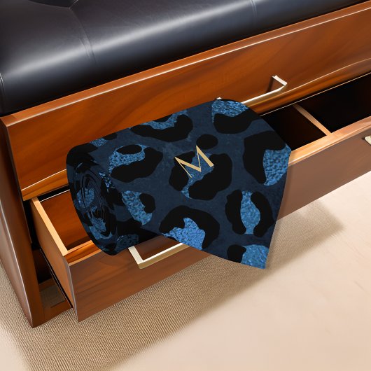 青豹柄グリッター印刷ゴールドモノグラムイニシャル ネクタイ