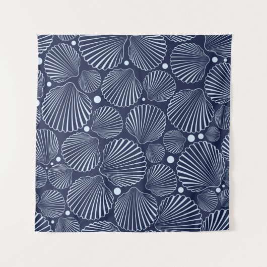 青貝の継ぎ目の無い海模様。サマーバック タペストリー (正面(横))