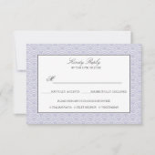 青貝羽 |ほこりっぽい薄紫日本の波形メニューオプション 出欠カード (正面)