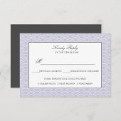 青貝羽 |ほこりっぽい薄紫日本の波形メニューオプション 出欠カード (正面/裏面)