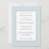 青貝羽 |ダスティブルーウェーブ日本のビーチ結婚式 招待状 (正面)