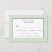 青貝羽 |埃の緑の波日本ののメニューオプション 出欠カード (正面)