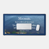 青賛美海新年キリスト教聖書海 デスクマット (キーボード&マウス)