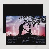 青赤い月ロマンス秘密の結婚 招待状 (正面/裏面)